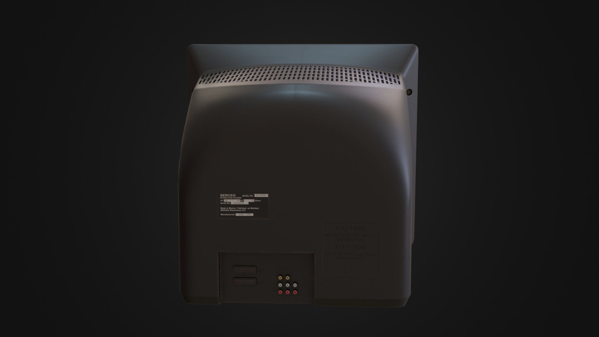 Moderately dirty CRT television 05 Low-poly 3D model_24