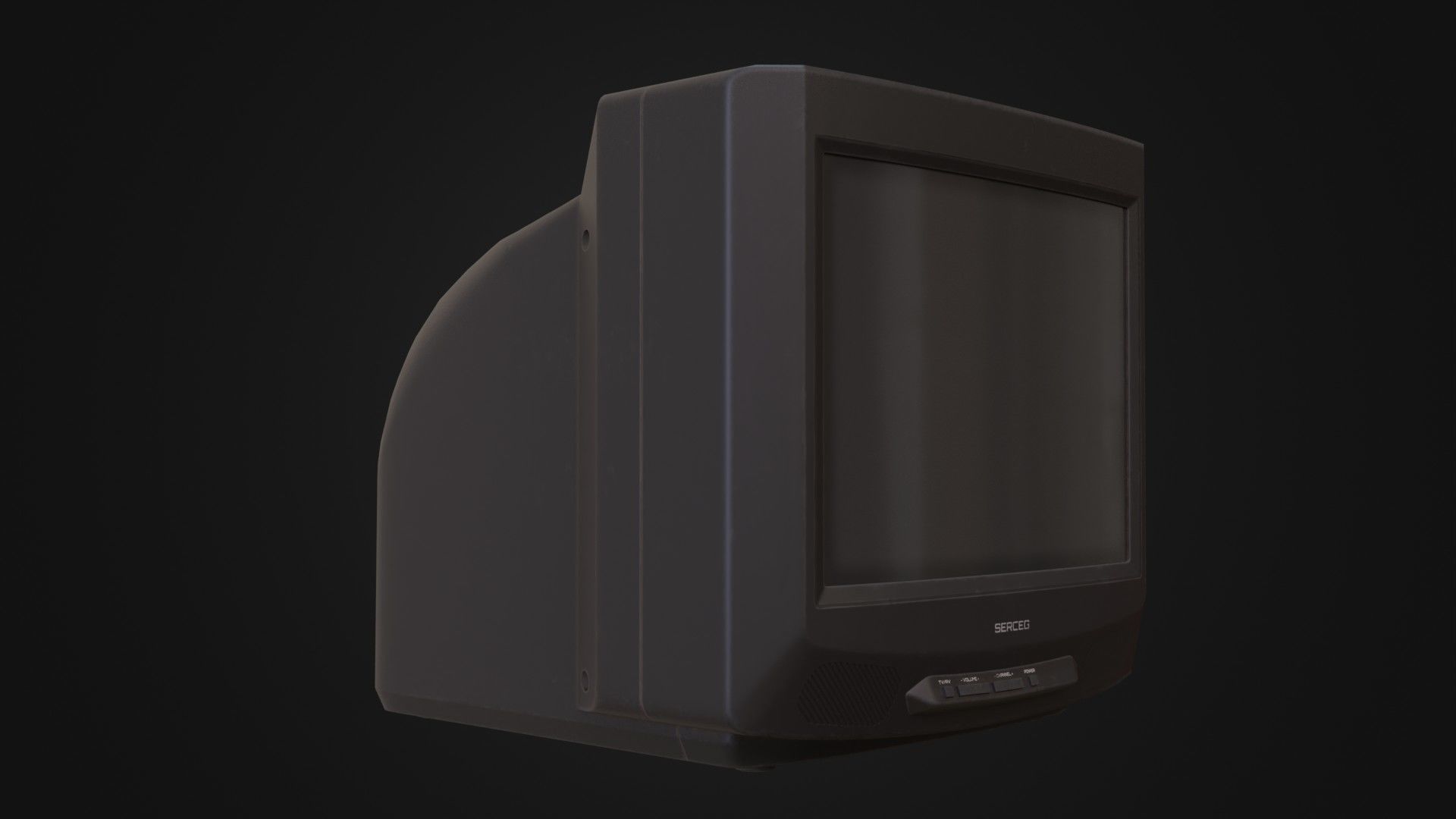 Moderately dirty CRT television 05 Low-poly 3D model_8
