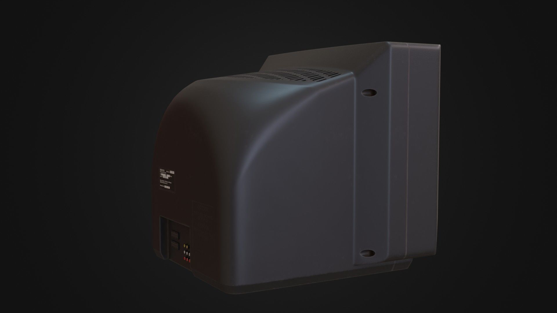 Moderately dirty CRT television 05 Low-poly 3D model_17