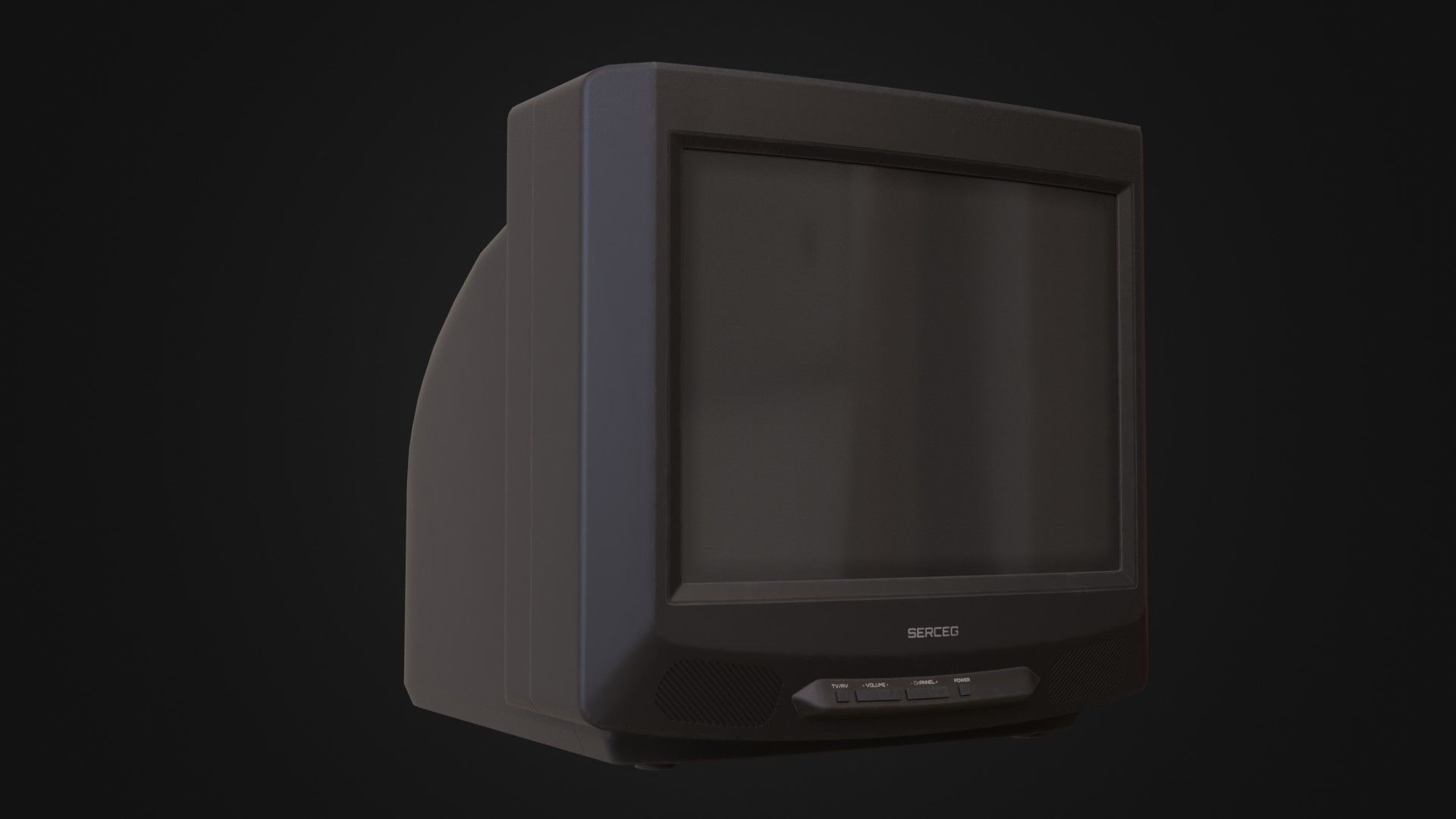 Moderately dirty CRT television 05 Low-poly 3D model_6