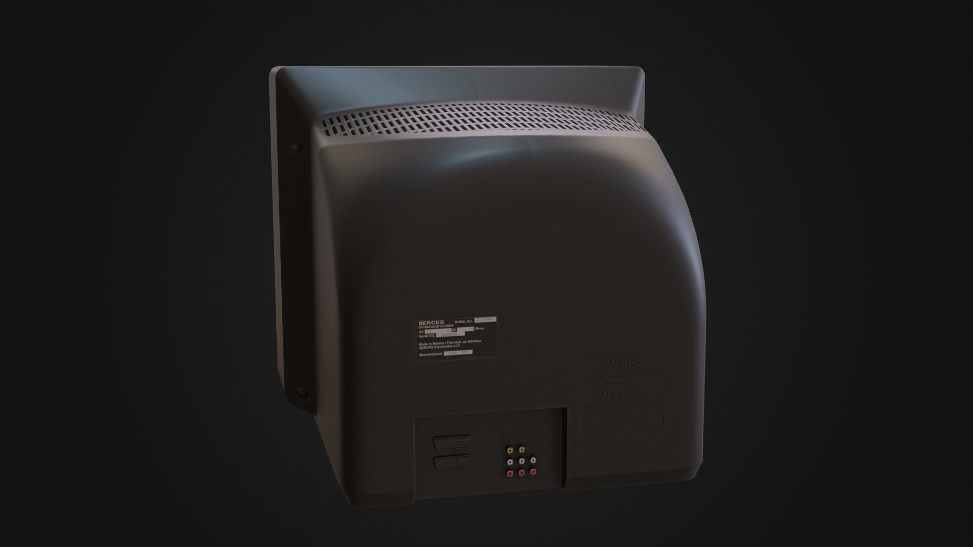 Moderately dirty CRT television 05 Low-poly 3D model_26