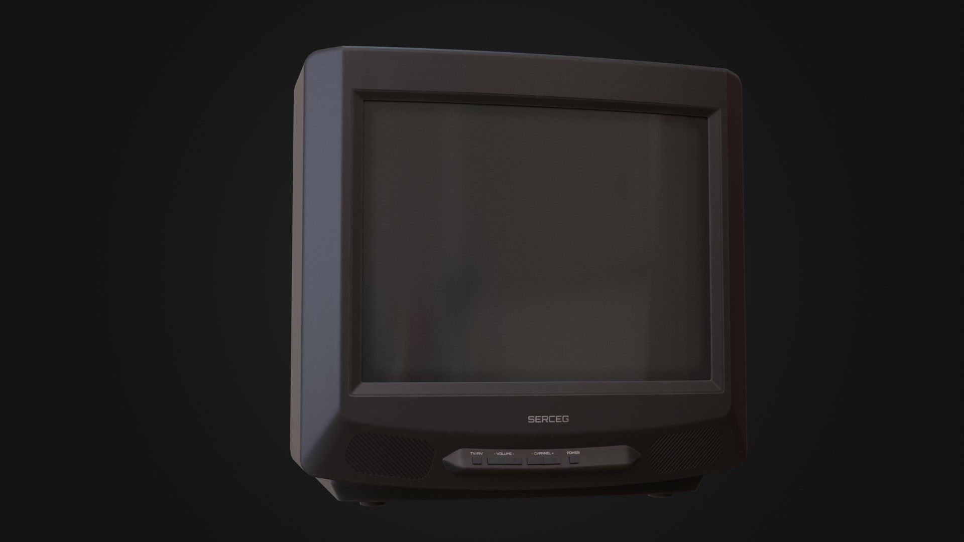 Moderately dirty CRT television 05 Low-poly 3D model_4