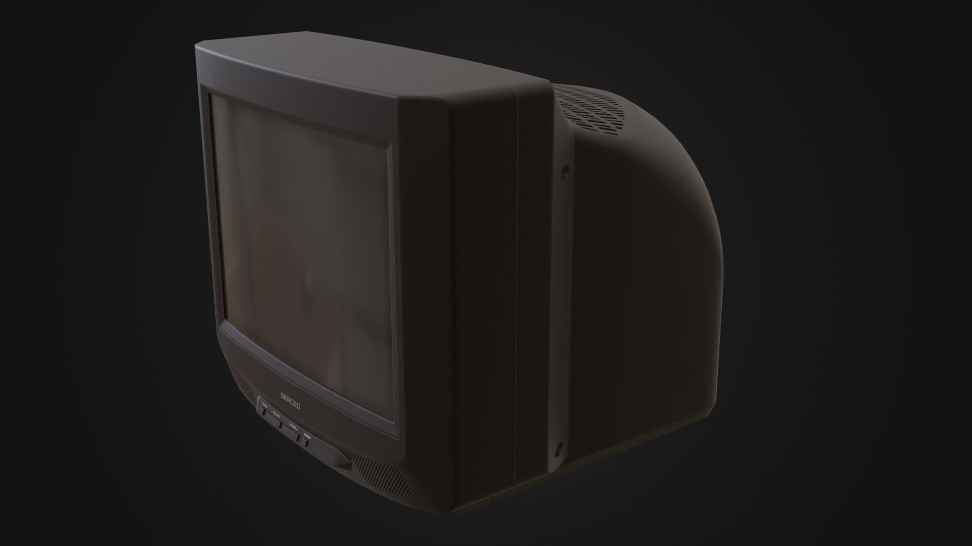 Moderately dirty CRT television 05 Low-poly 3D model_40