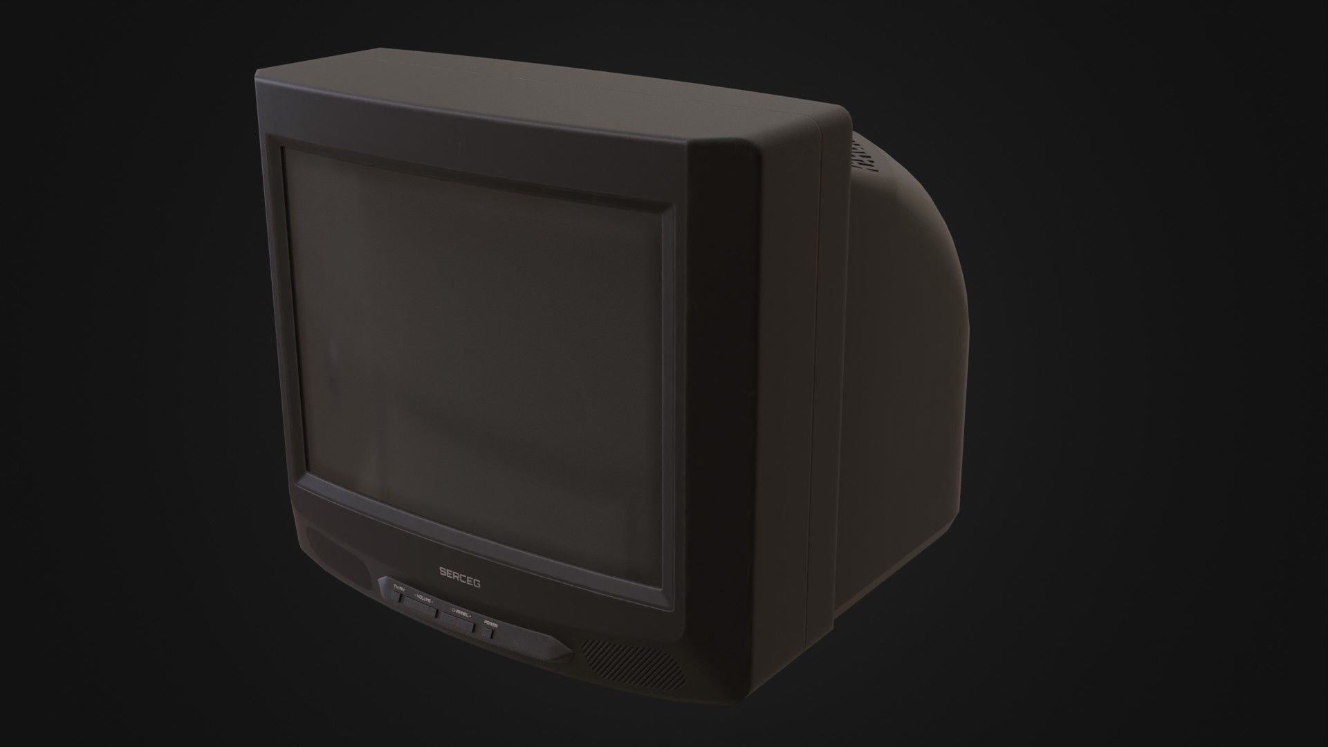 Moderately dirty CRT television 05 Low-poly 3D model_42