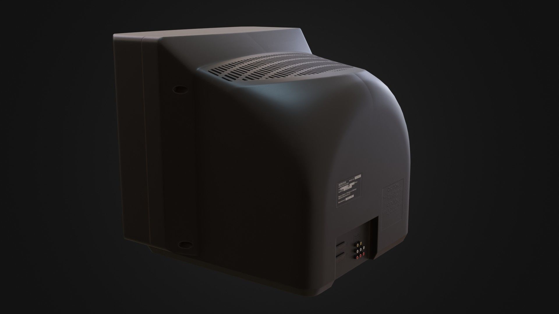 Moderately dirty CRT television 05 Low-poly 3D model_31