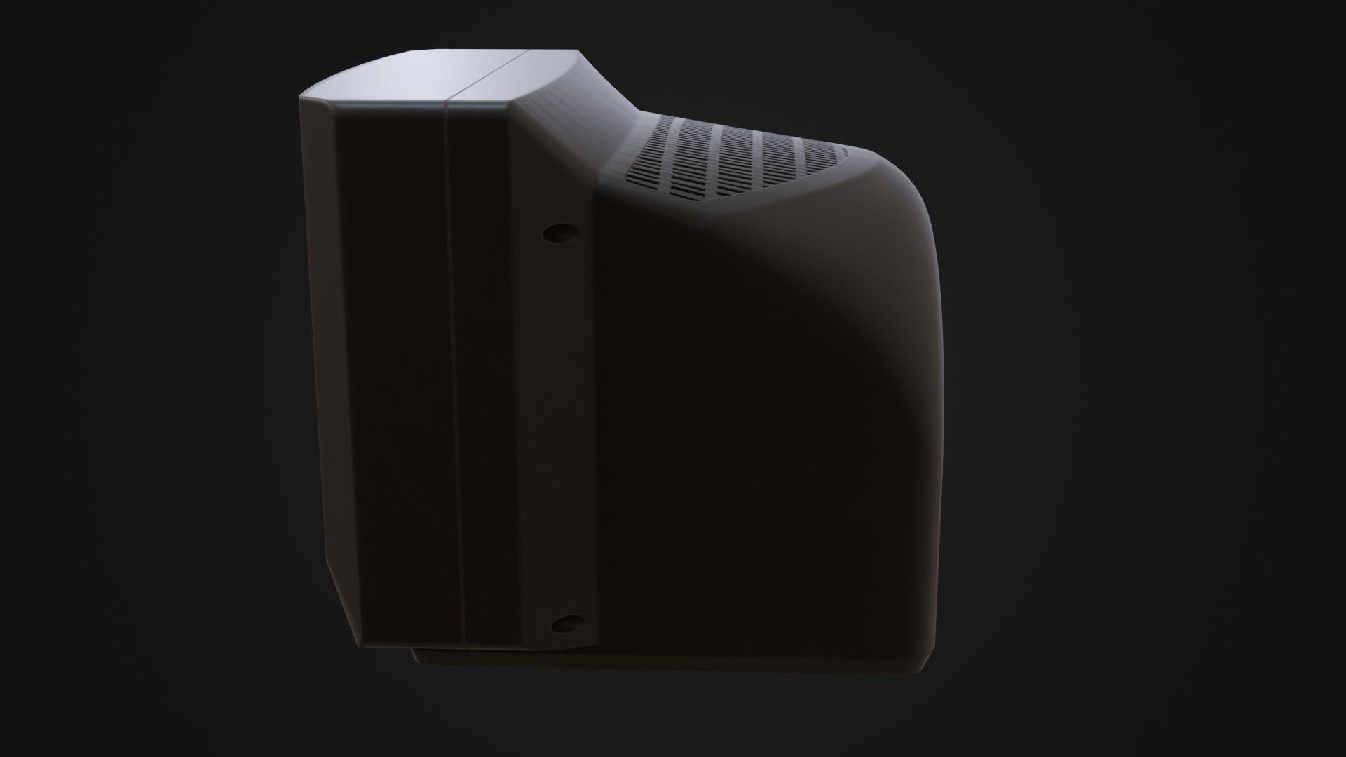 Moderately dirty CRT television 05 Low-poly 3D model_35