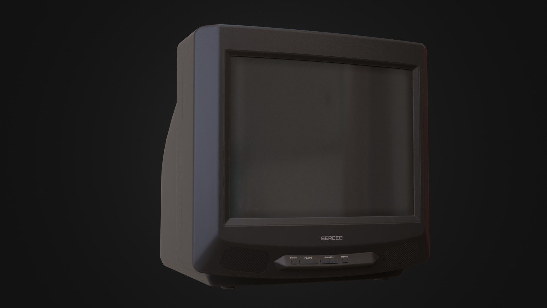 Moderately dirty CRT television 05 Low-poly 3D model_5