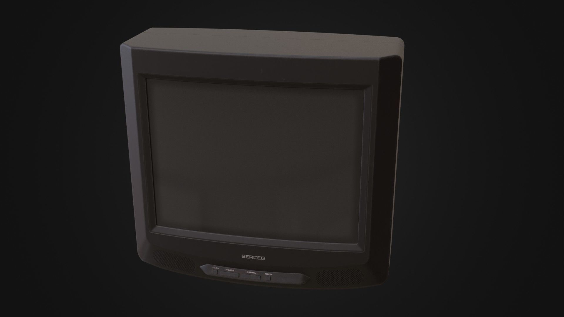 Moderately dirty CRT television 05 Low-poly 3D model_44