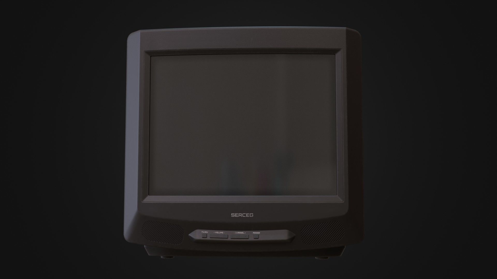 Moderately dirty CRT television 05 Low-poly 3D model_2