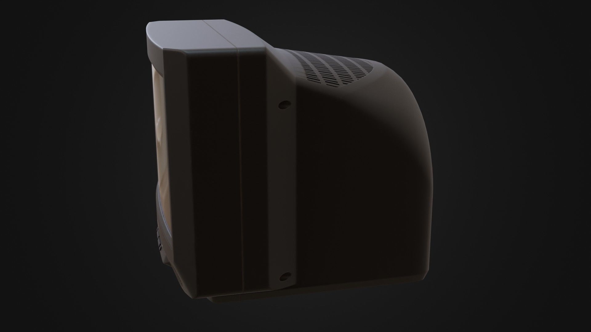 Moderately dirty CRT television 05 Low-poly 3D model_37