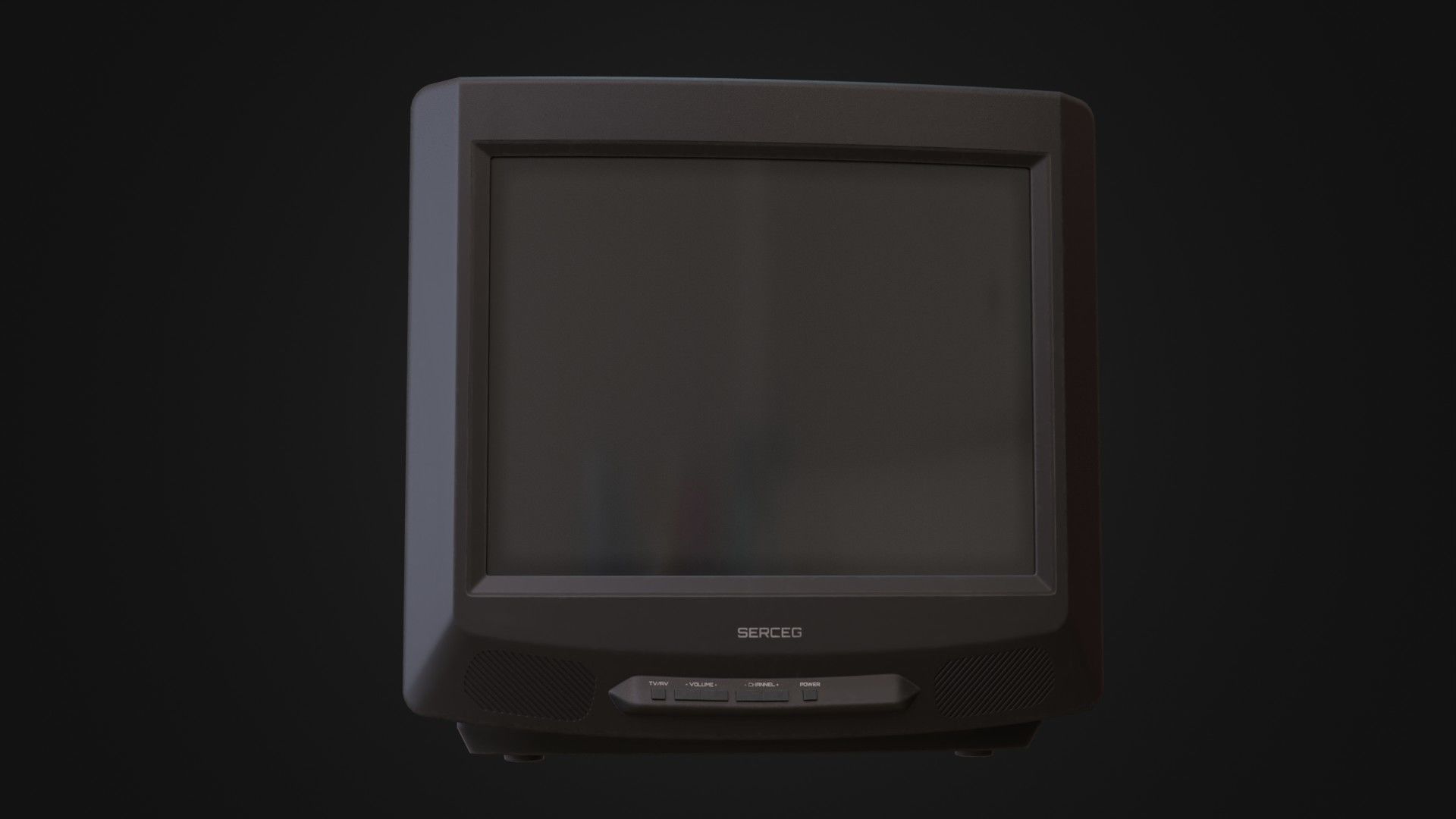 Moderately dirty CRT television 05 Low-poly 3D model_3