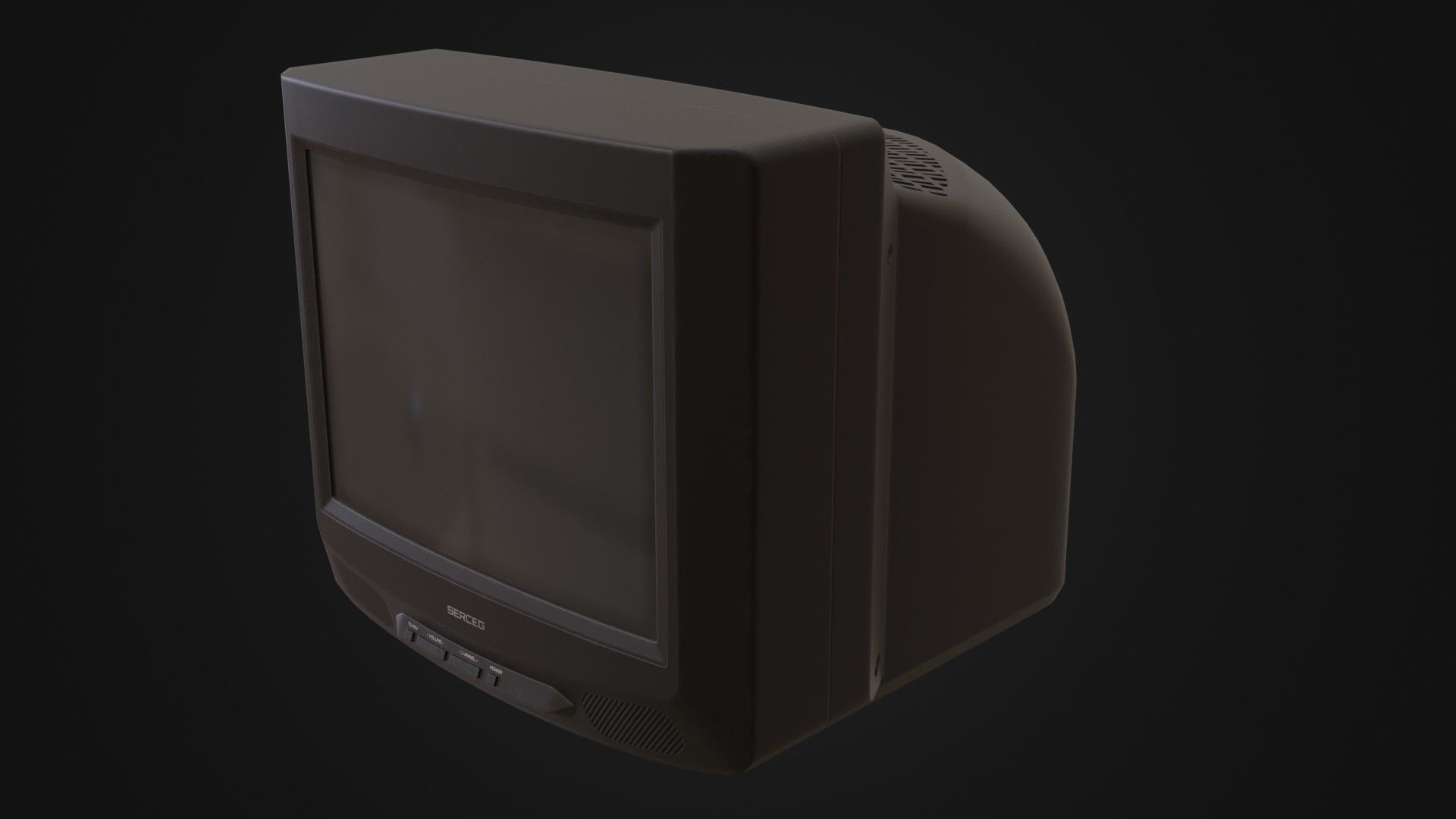 Moderately dirty CRT television 05 Low-poly 3D model_41