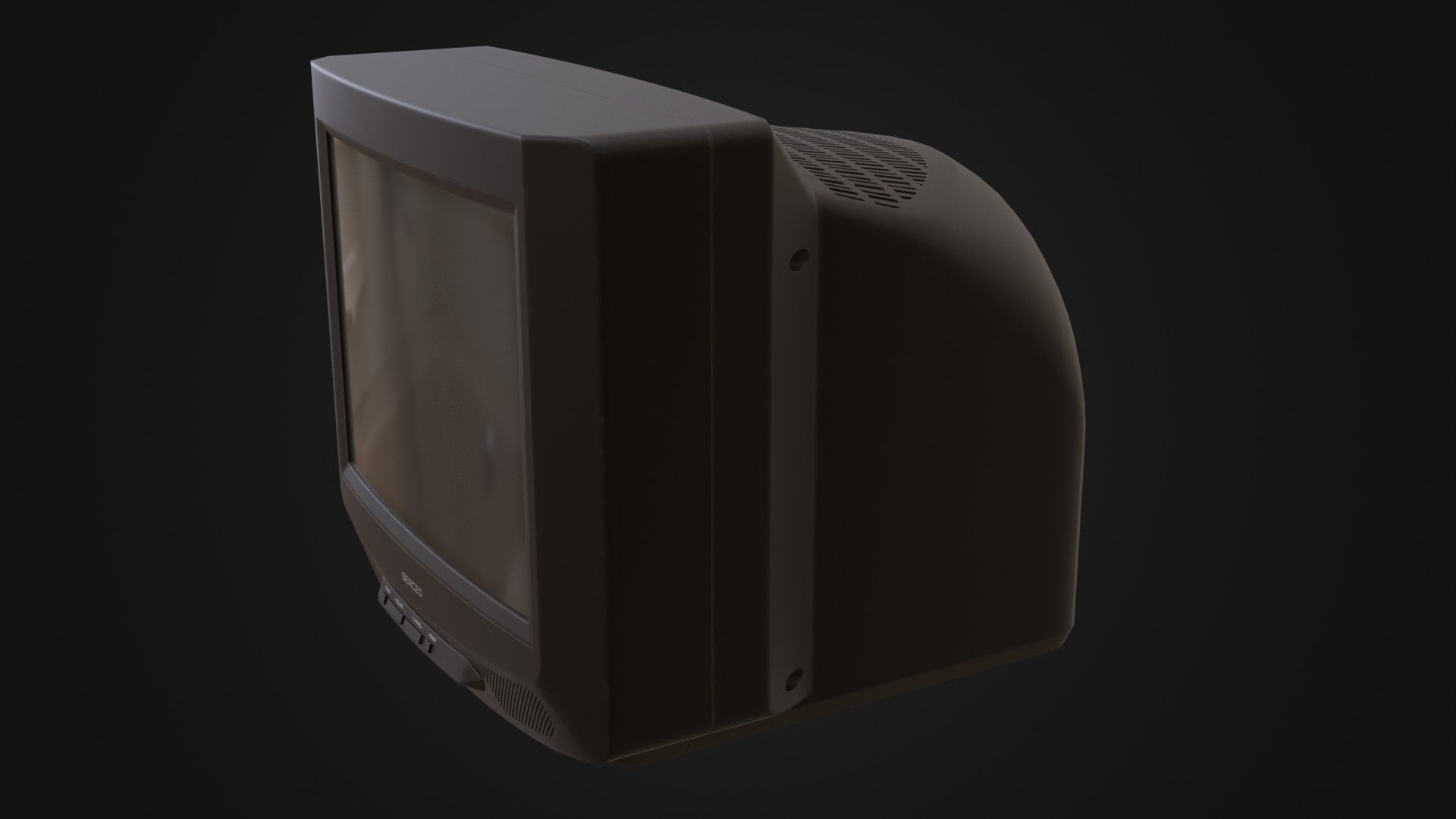 Moderately dirty CRT television 05 Low-poly 3D model_39