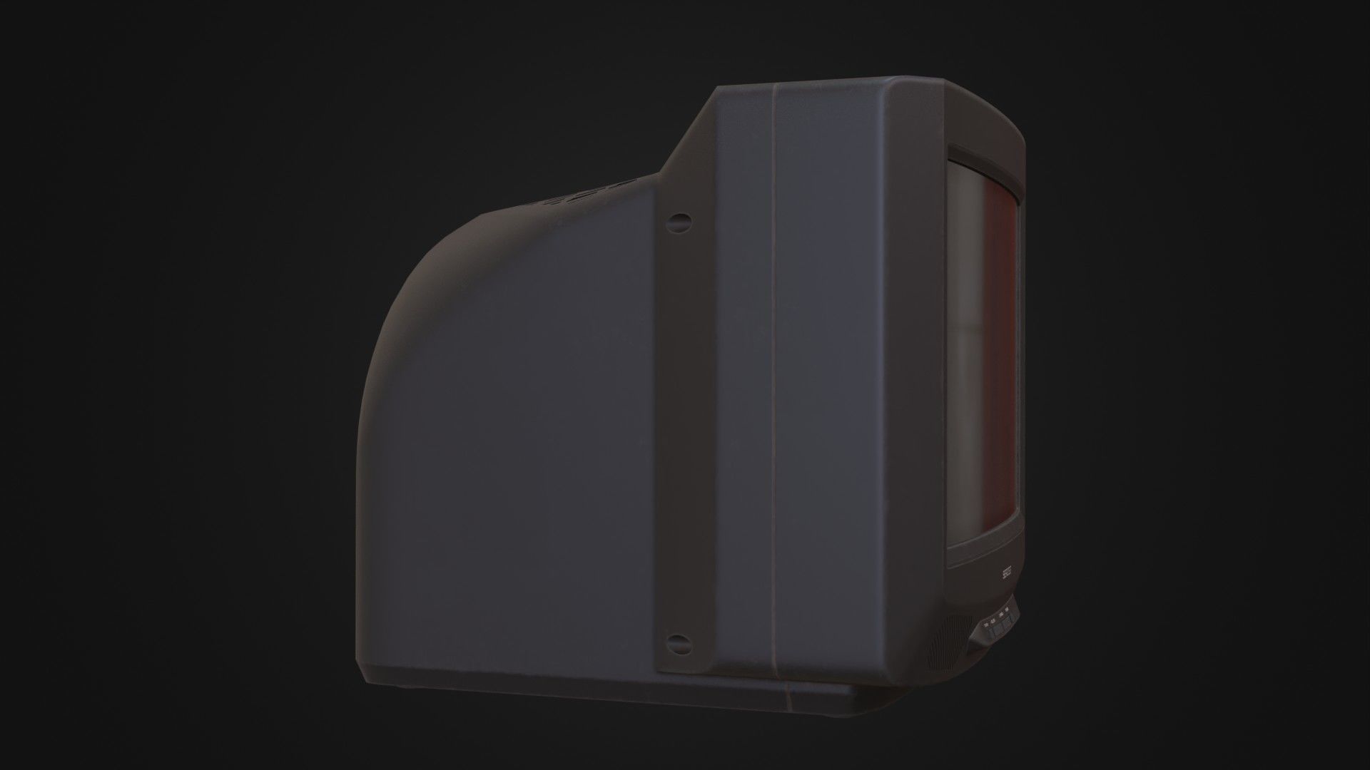 Moderately dirty CRT television 05 Low-poly 3D model_11