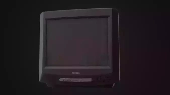 Moderately dirty CRT television 05 Low-poly 3D model