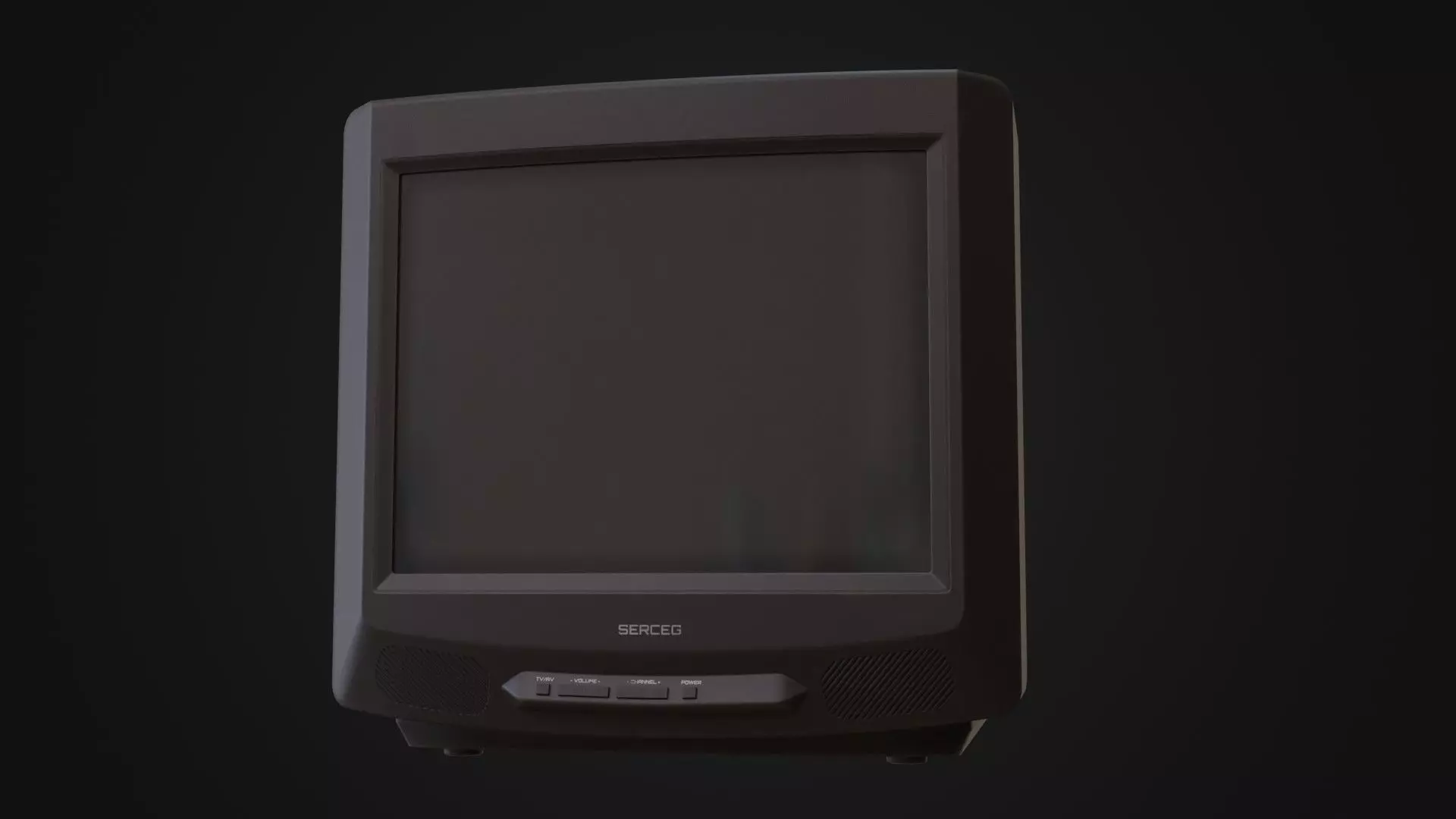 Moderately dirty CRT television 05 Low-poly 3D model_0