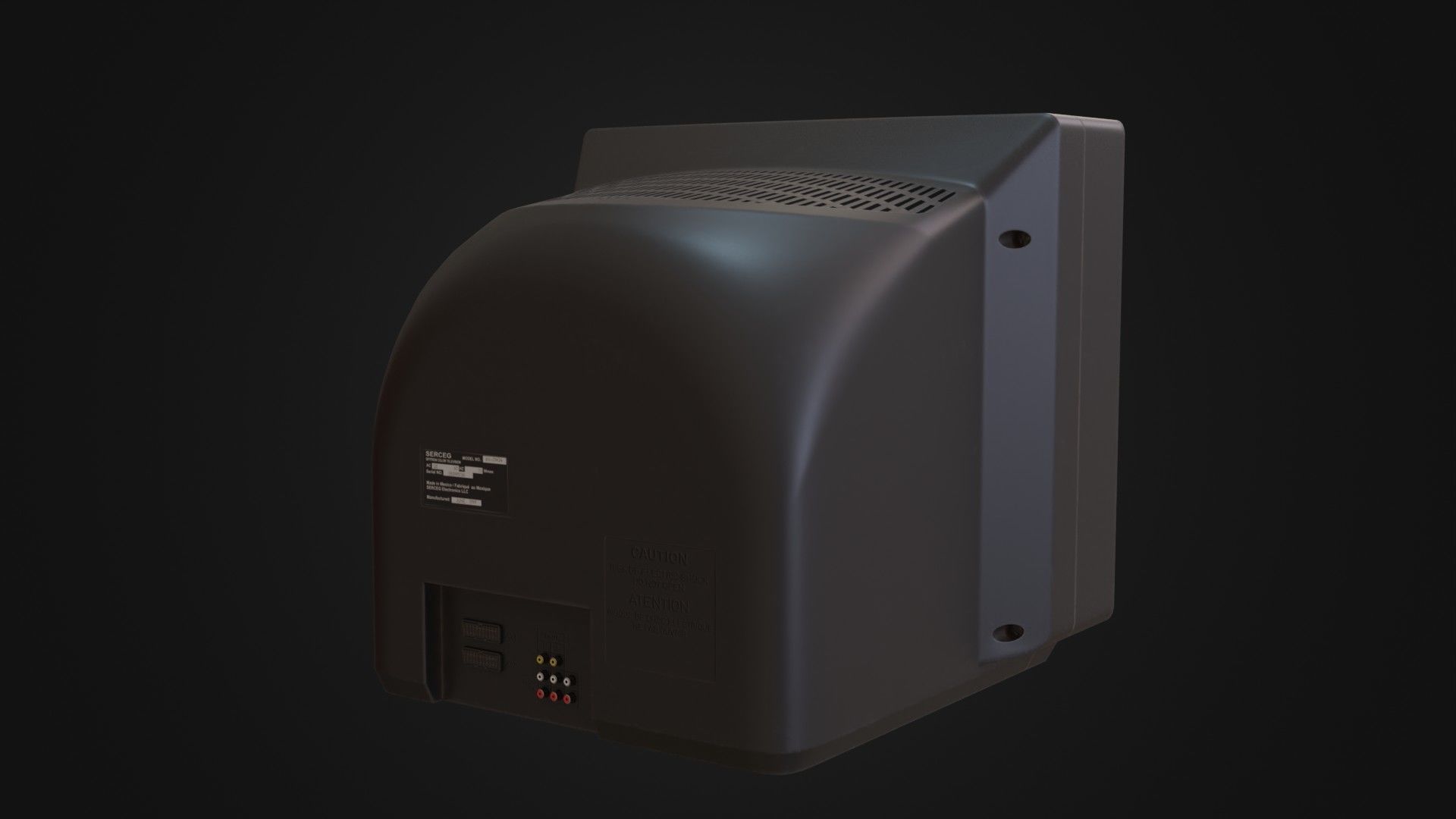 Moderately dirty CRT television 05 Low-poly 3D model_20