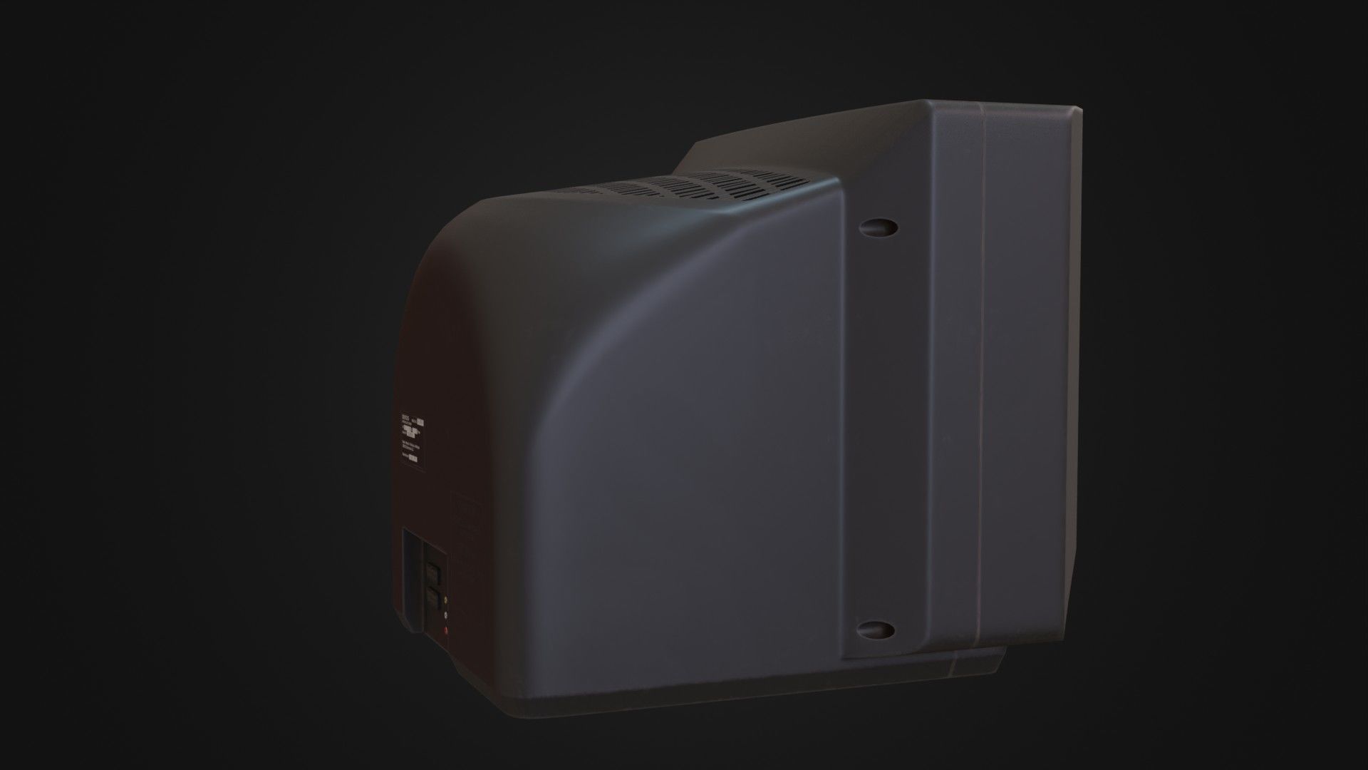 Moderately dirty CRT television 05 Low-poly 3D model_16