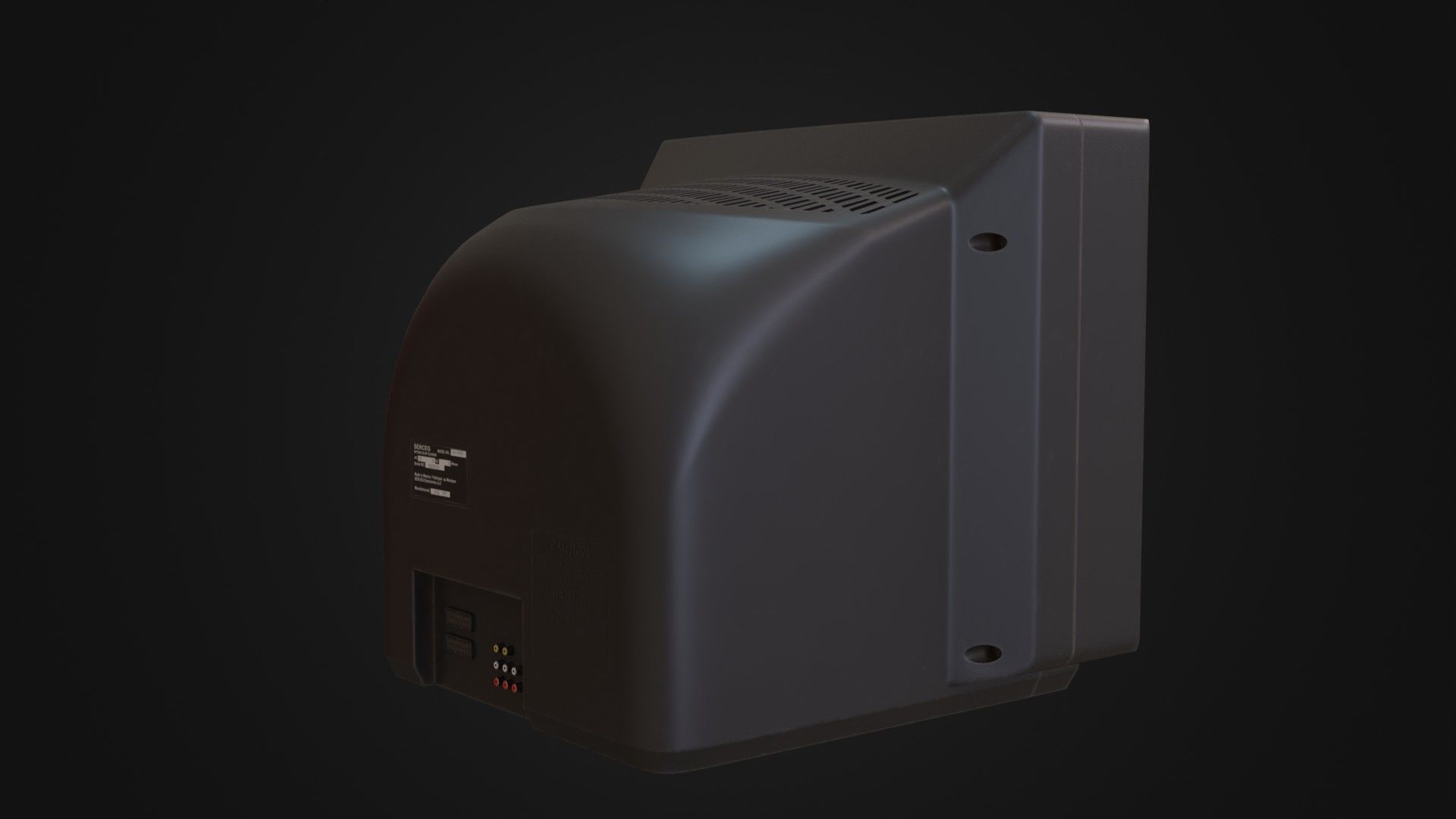 Moderately dirty CRT television 05 Low-poly 3D model_18