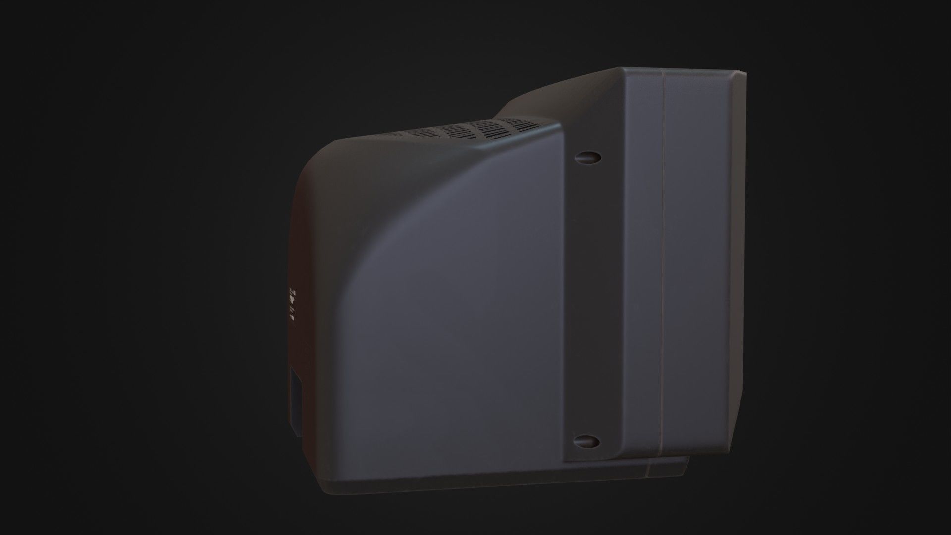 Moderately dirty CRT television 05 Low-poly 3D model_15