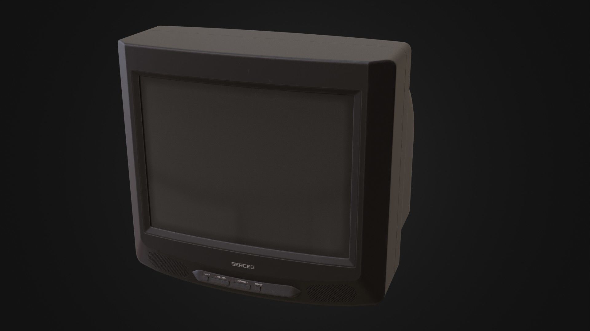 Moderately dirty CRT television 05 Low-poly 3D model_43