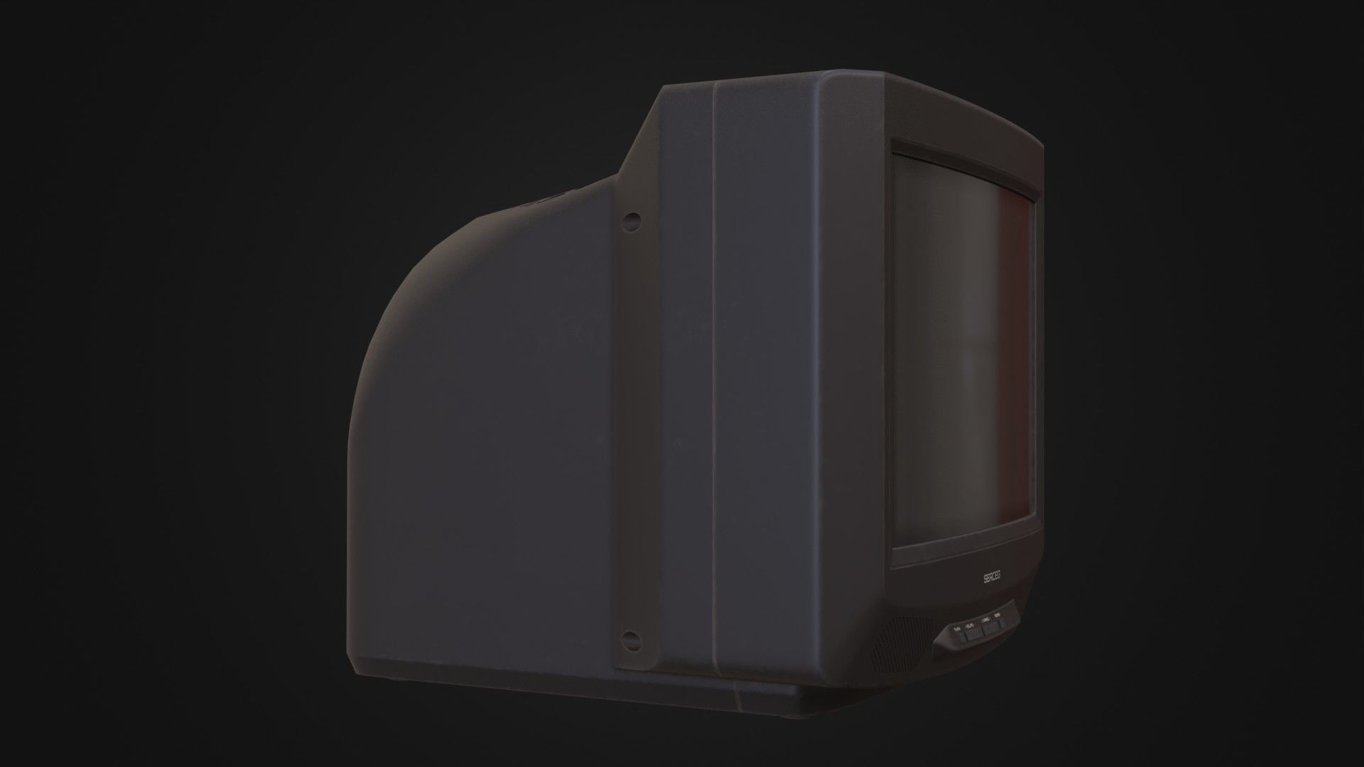 Moderately dirty CRT television 05 Low-poly 3D model_10