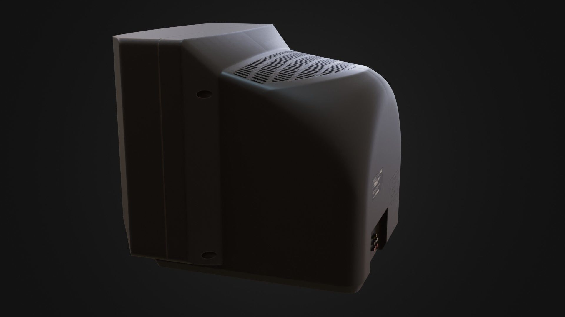 Moderately dirty CRT television 05 Low-poly 3D model_33