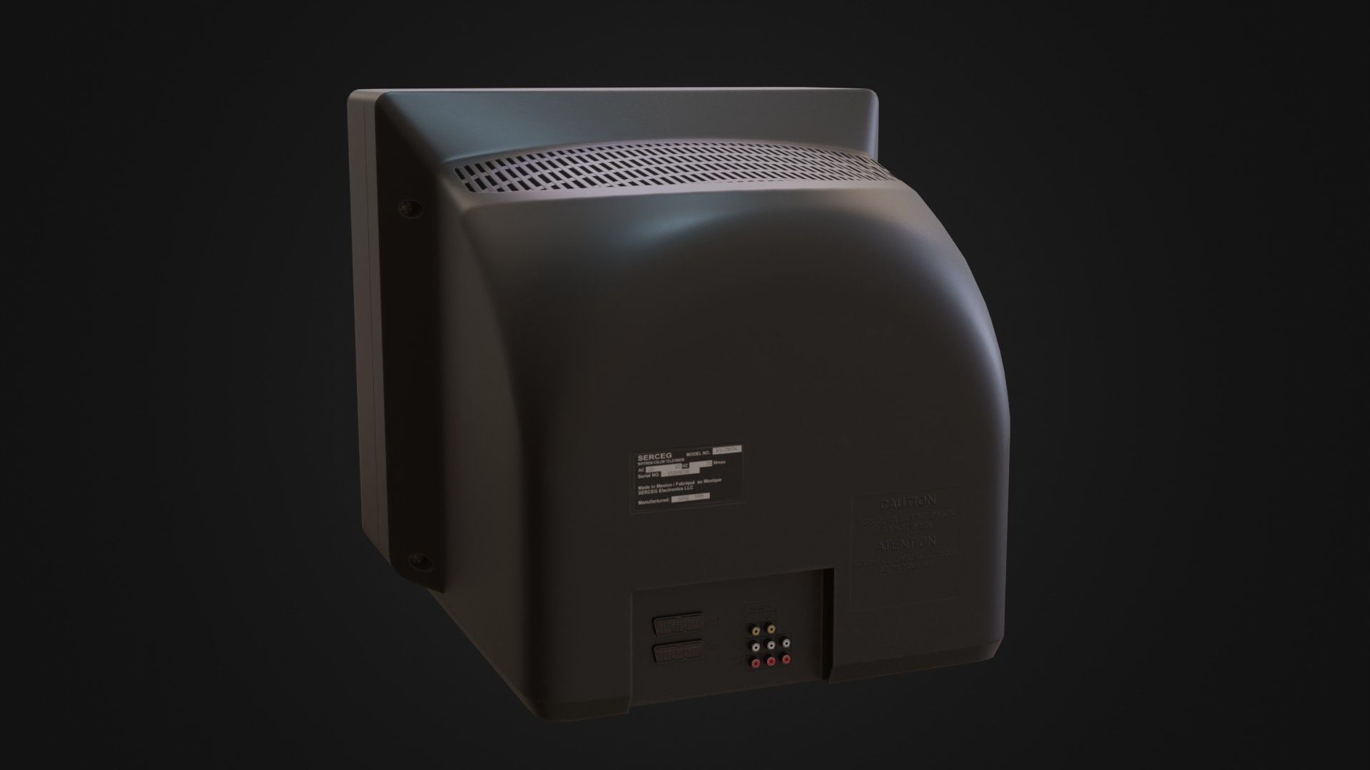 Moderately dirty CRT television 05 Low-poly 3D model_27