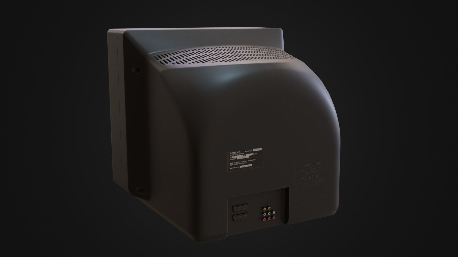 Moderately dirty CRT television 05 Low-poly 3D model_28