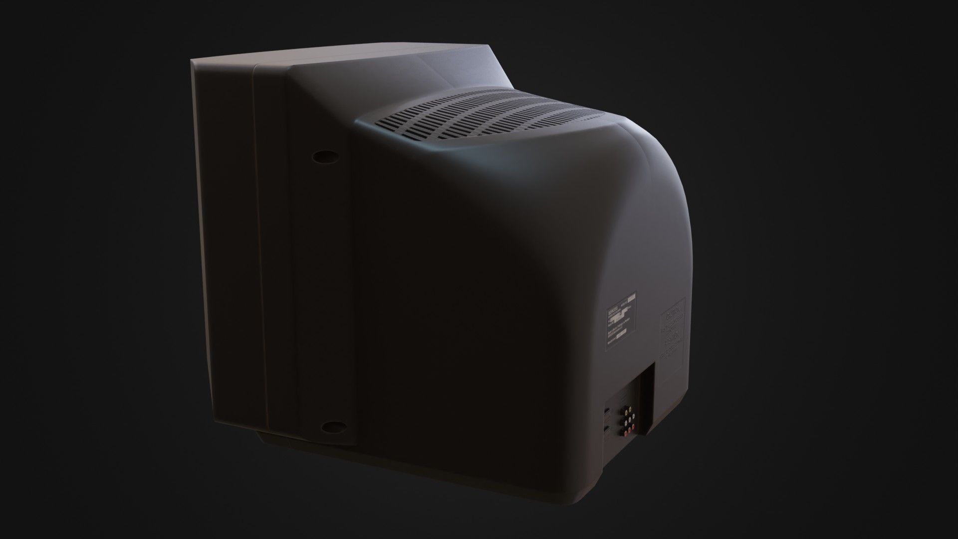 Moderately dirty CRT television 05 Low-poly 3D model_32