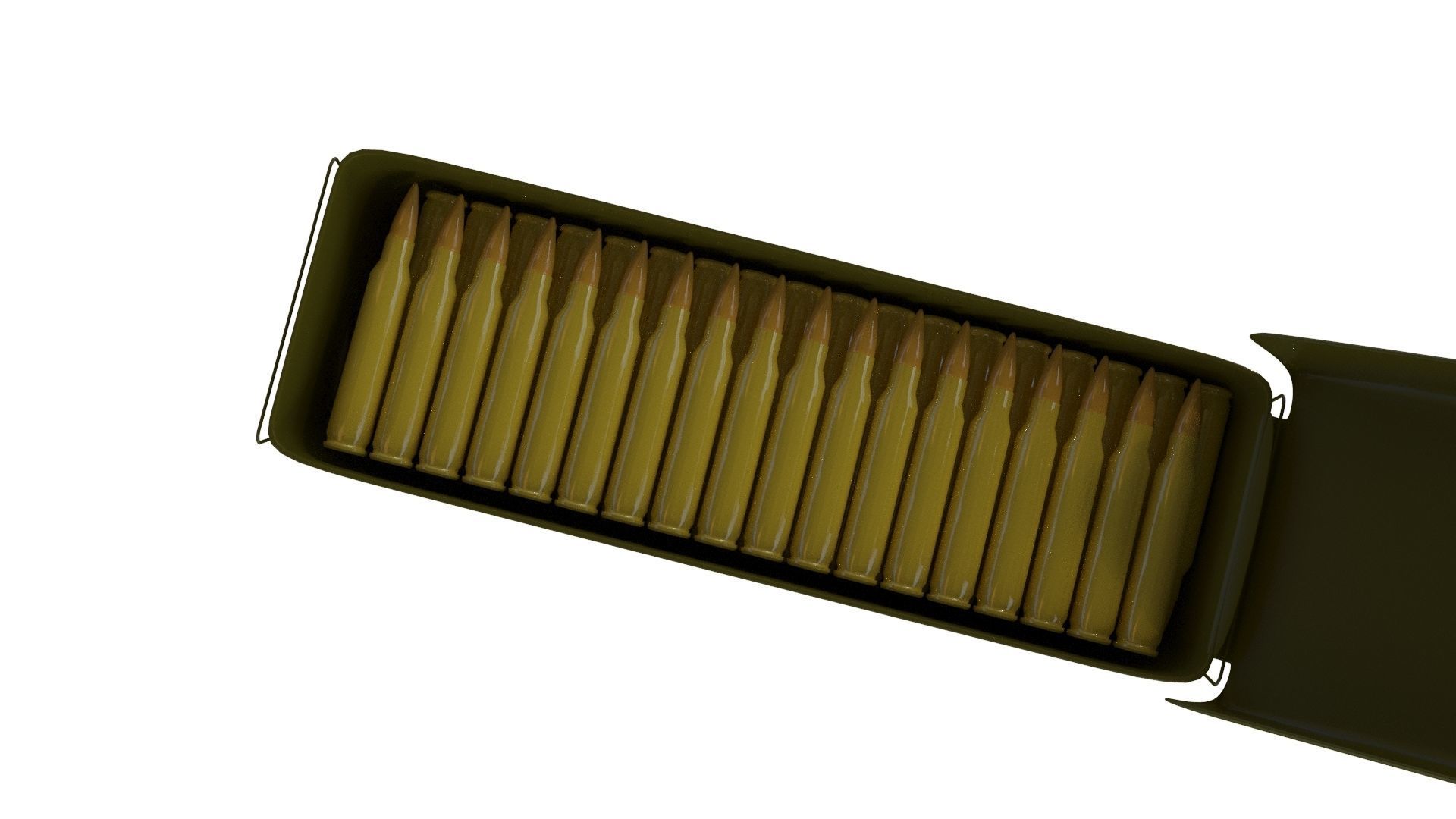 Ammo Metal Box with bullets 3D model_13