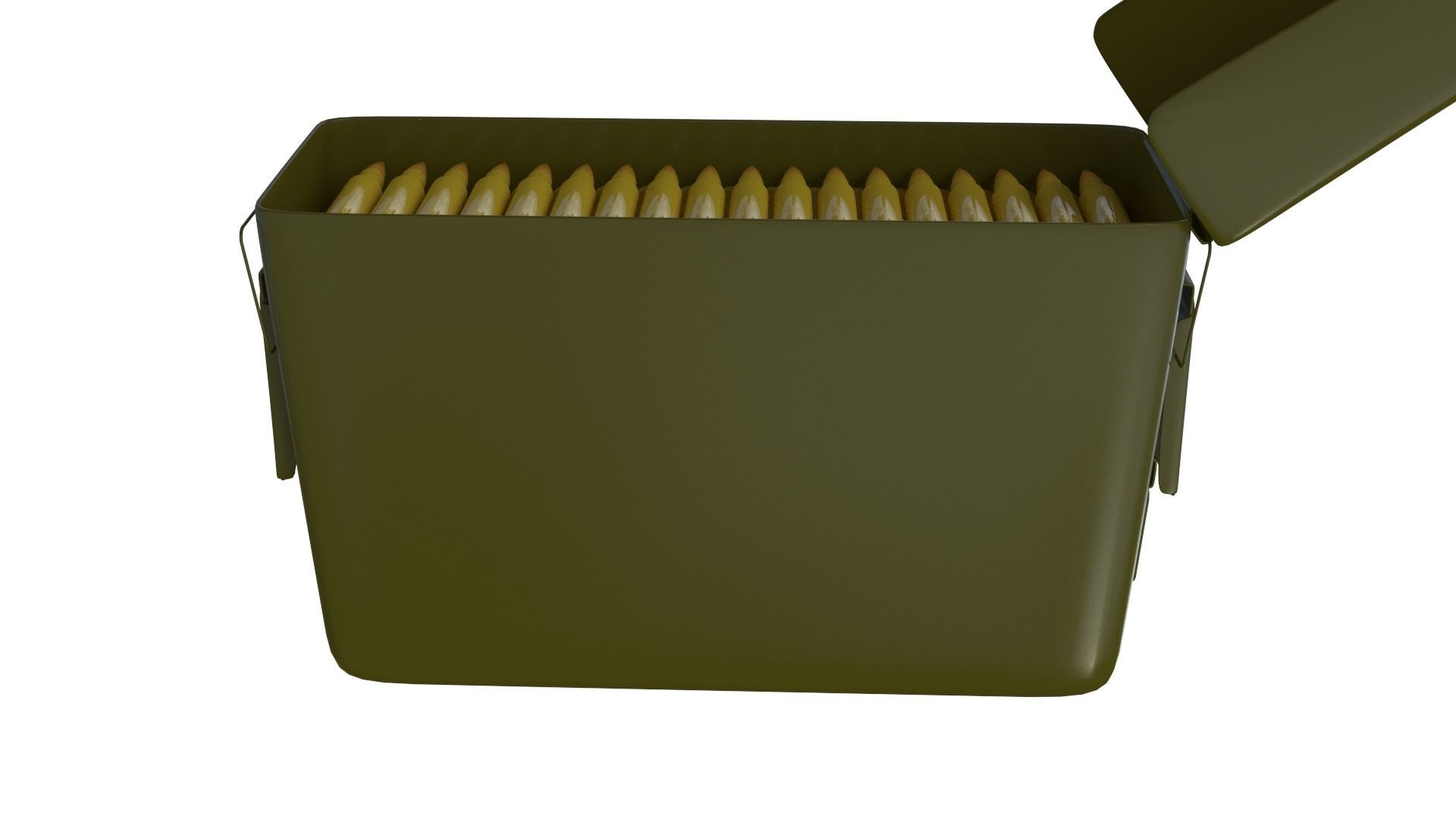 Ammo Metal Box with bullets 3D model_9