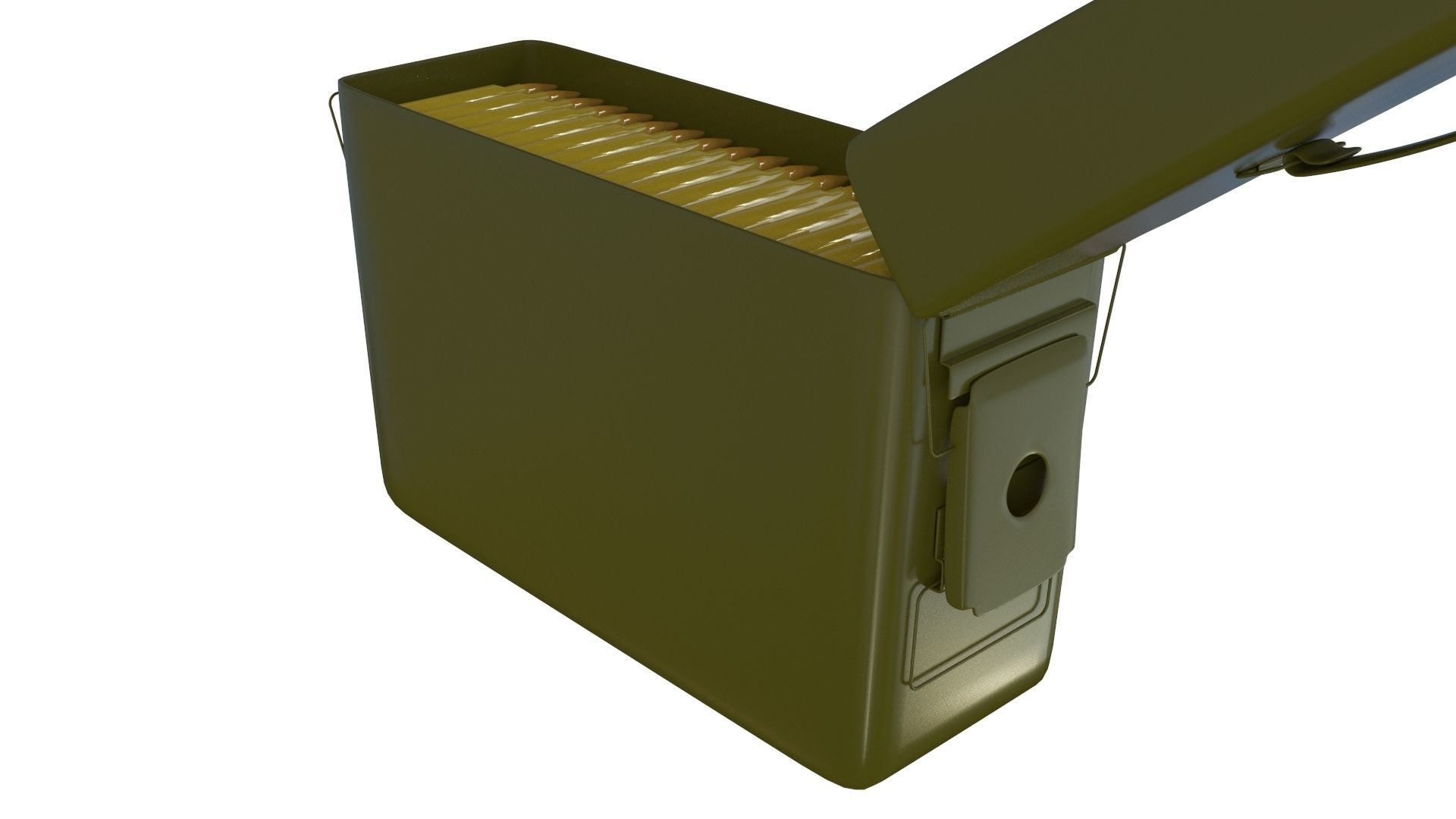 Ammo Metal Box with bullets 3D model_8