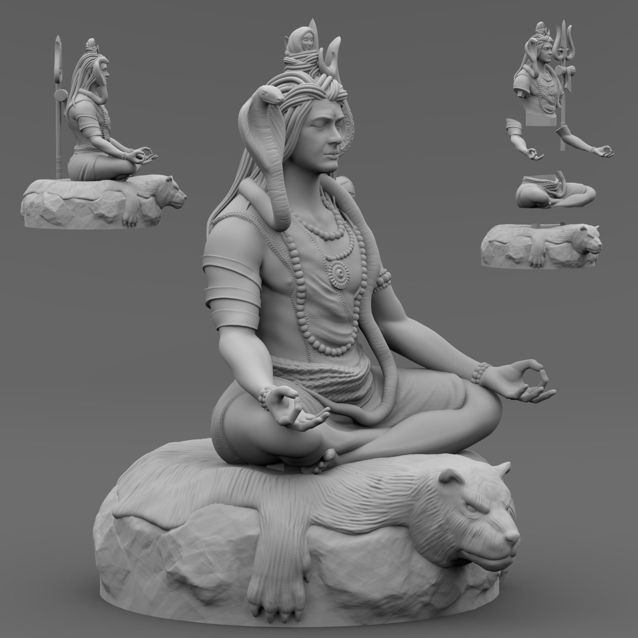 Shiva lord in poses 3D print model_2
