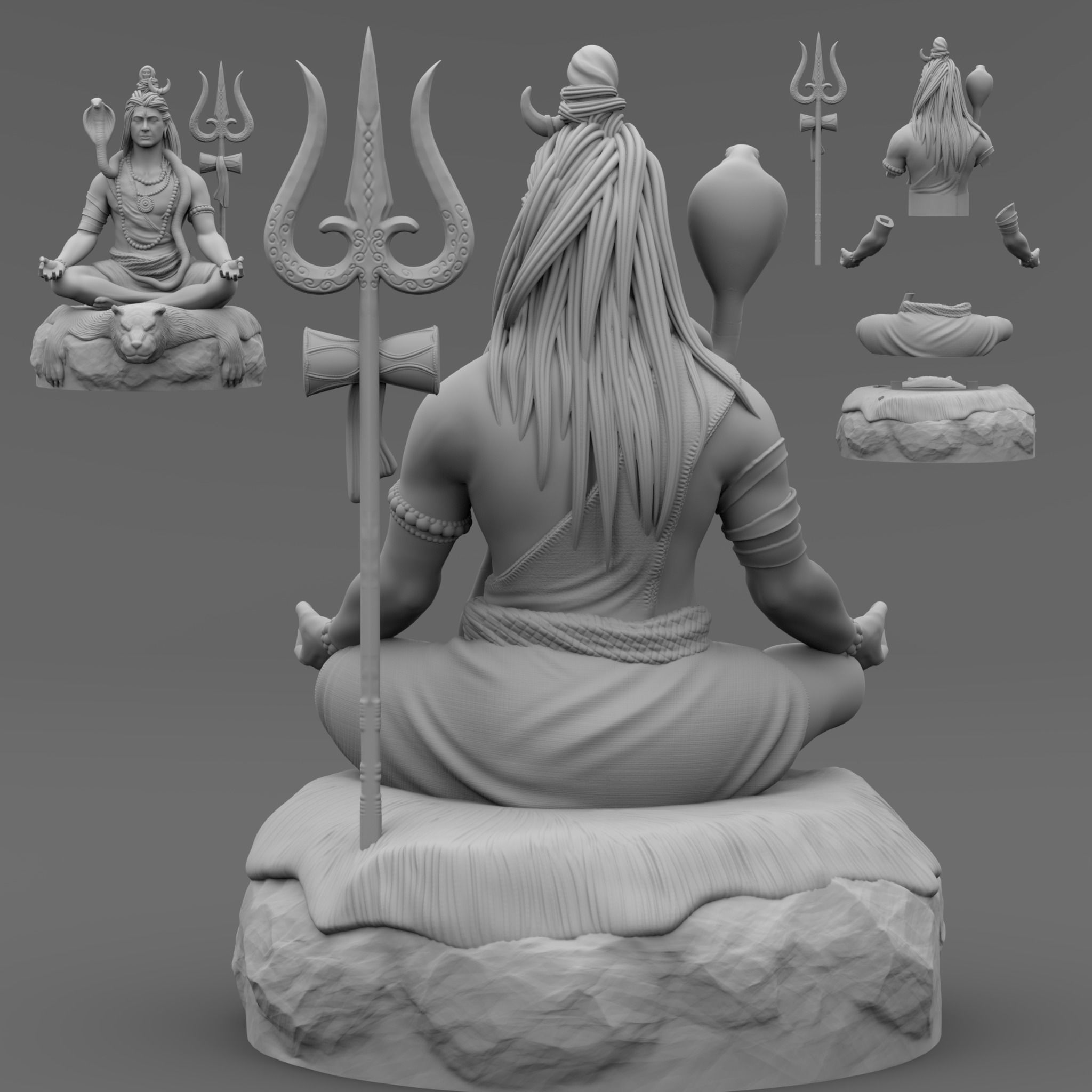 Shiva lord in poses 3D print model_4