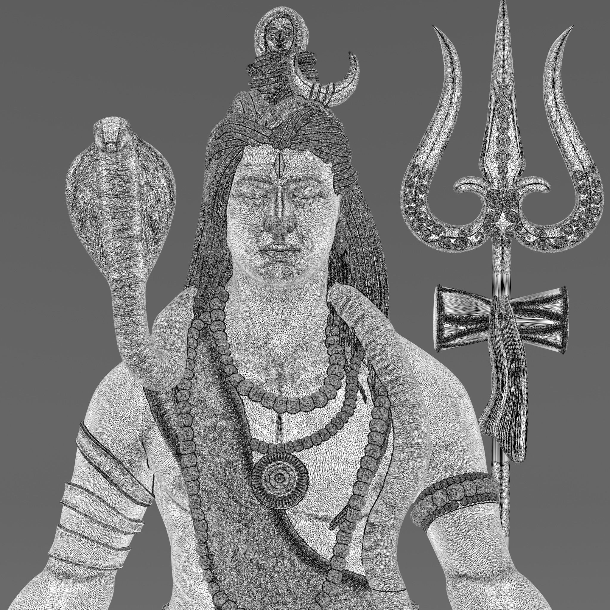 Shiva lord in poses 3D print model_7