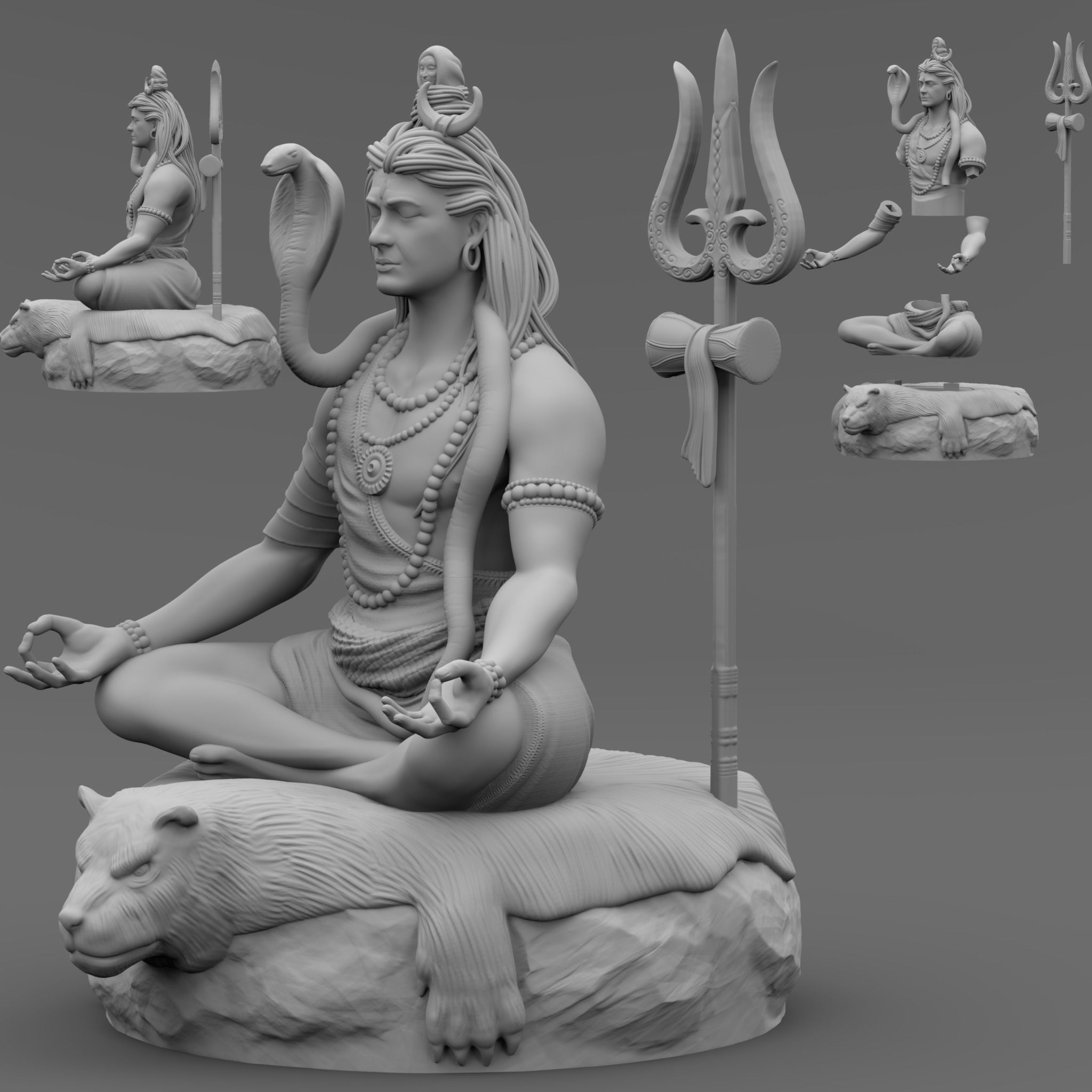 Shiva lord in poses 3D print model_5