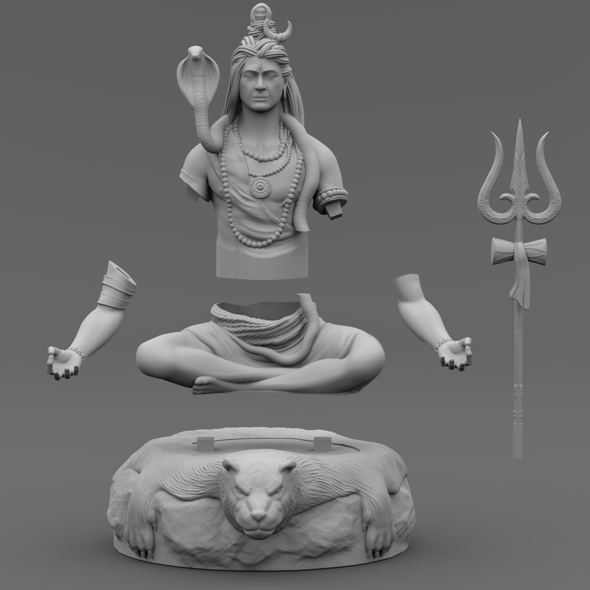 Shiva lord in poses 3D print model_6