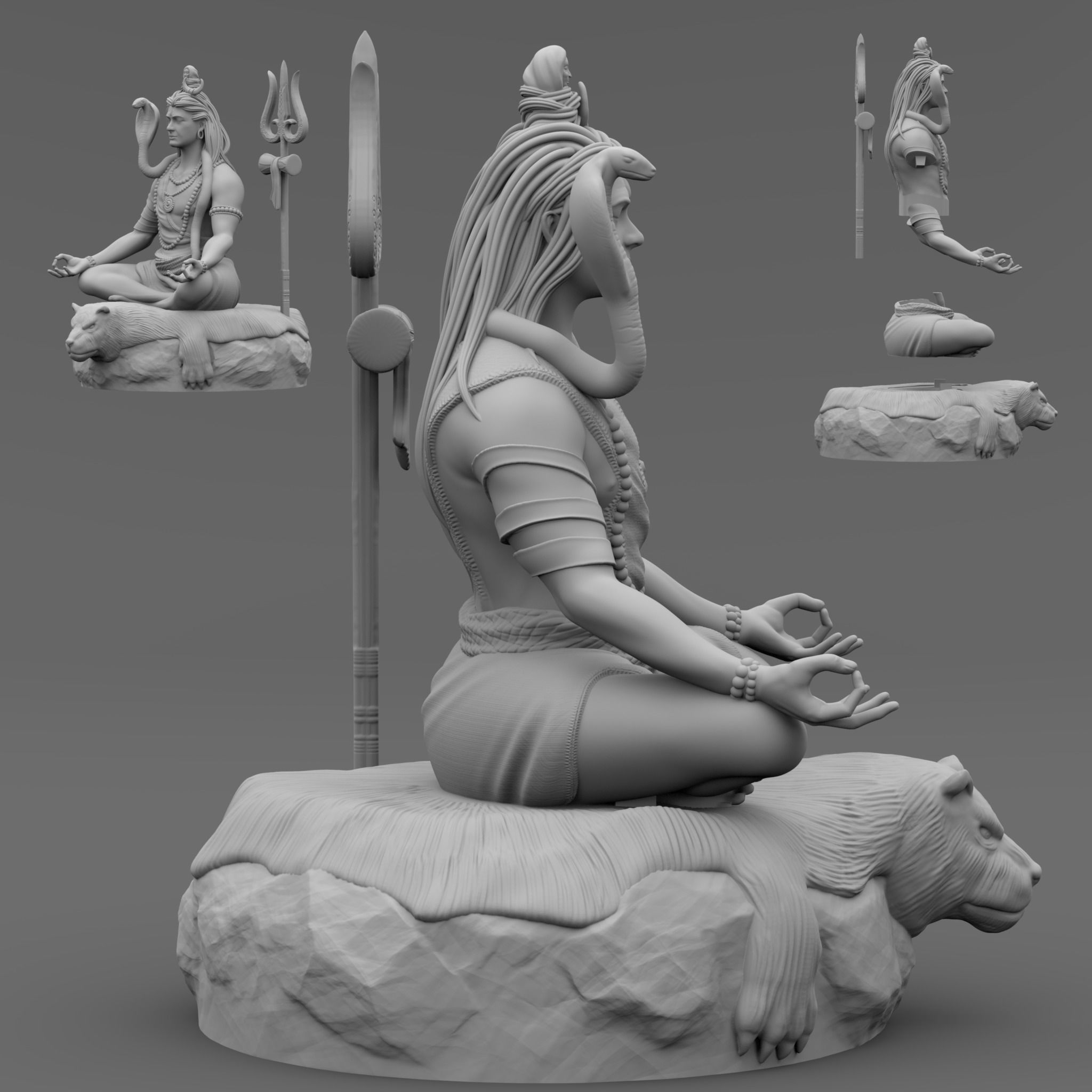 Shiva lord in poses 3D print model_3
