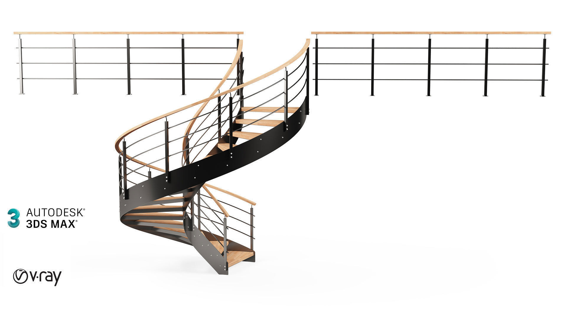 Spiral stairs 3D model_9