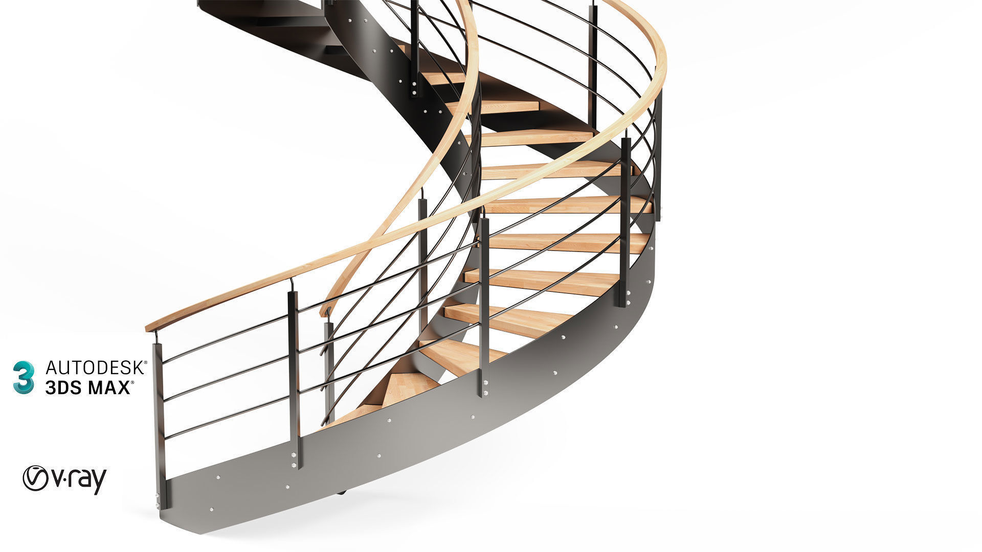 Spiral stairs 3D model_7