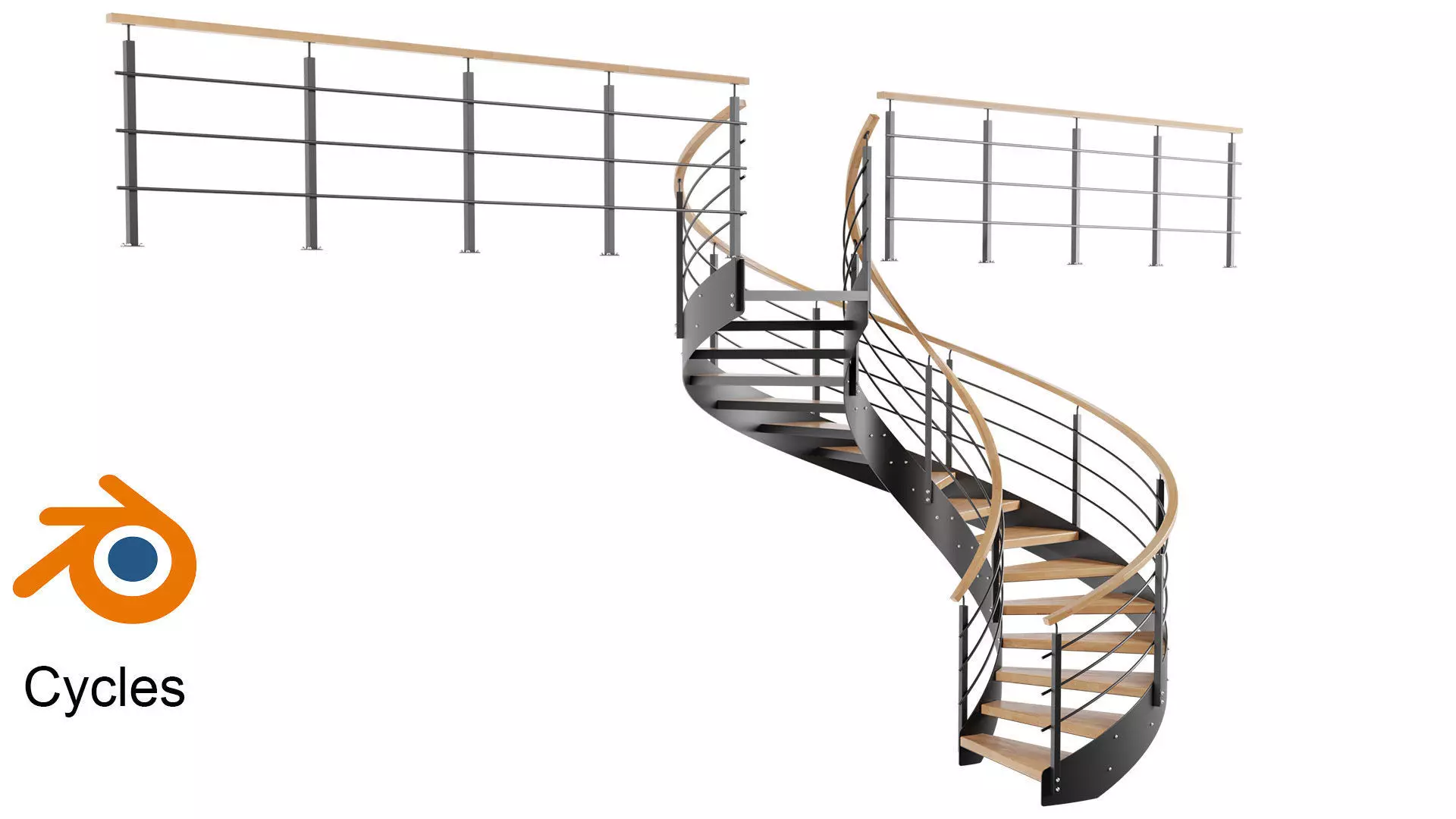 Spiral stairs 3D model_0