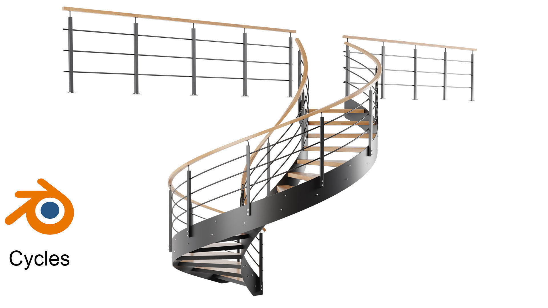 Spiral stairs 3D model_3