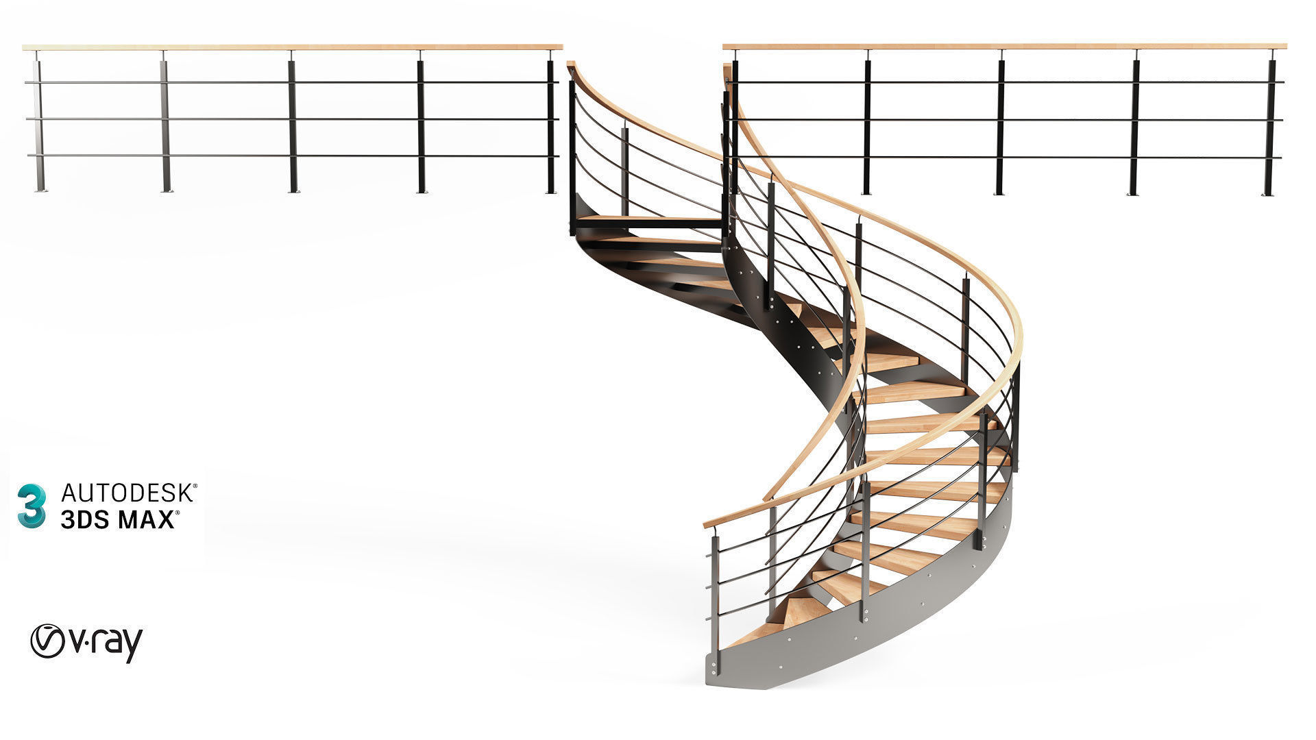 Spiral stairs 3D model_8