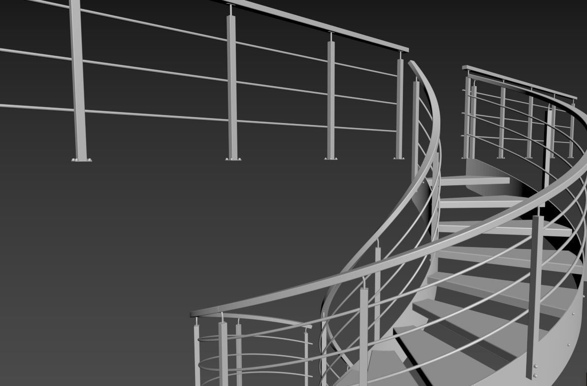 Spiral stairs 3D model_30