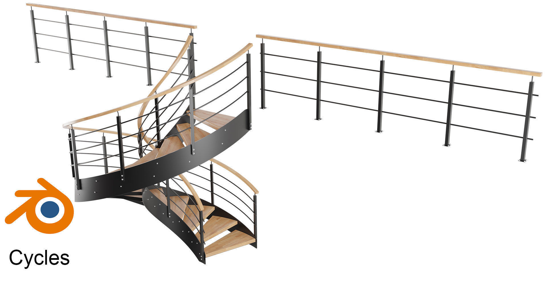 Spiral stairs 3D model_4