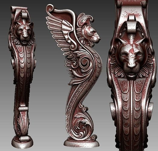 Lion in two parts 3D model