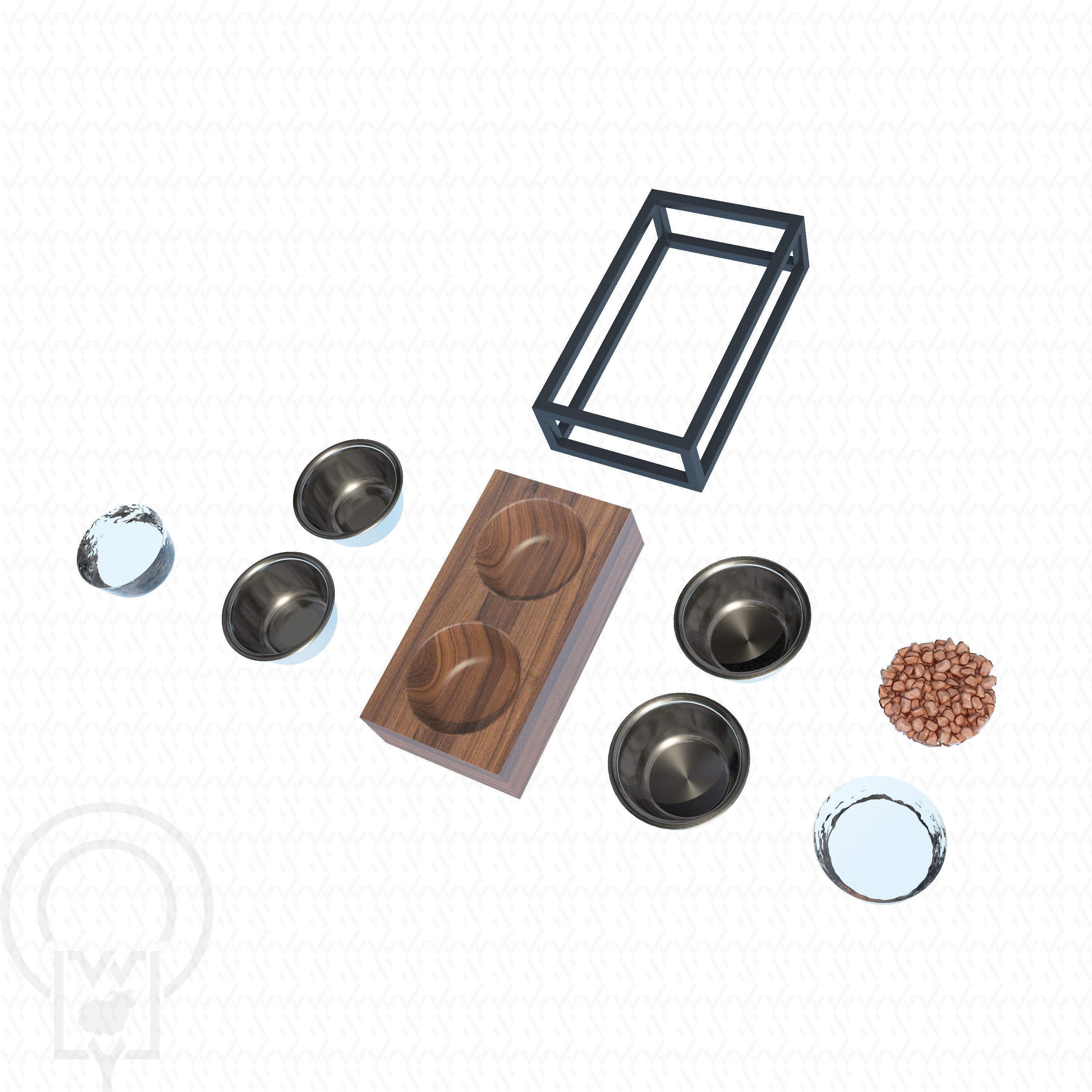 Pet bowl wet food water - Mia 3D model_3