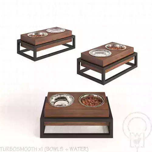 Pet bowl wet food water - Mia 3D model