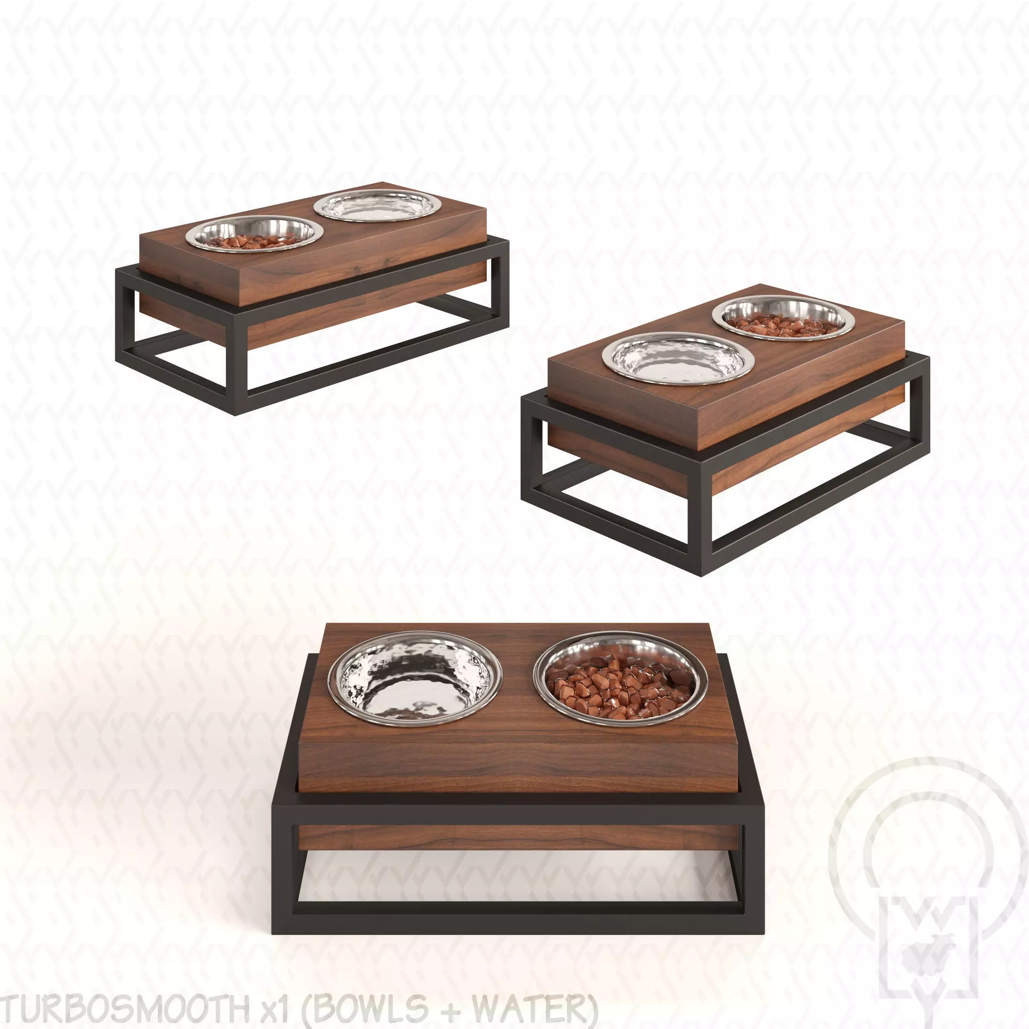 Pet bowl wet food water - Mia 3D model_0
